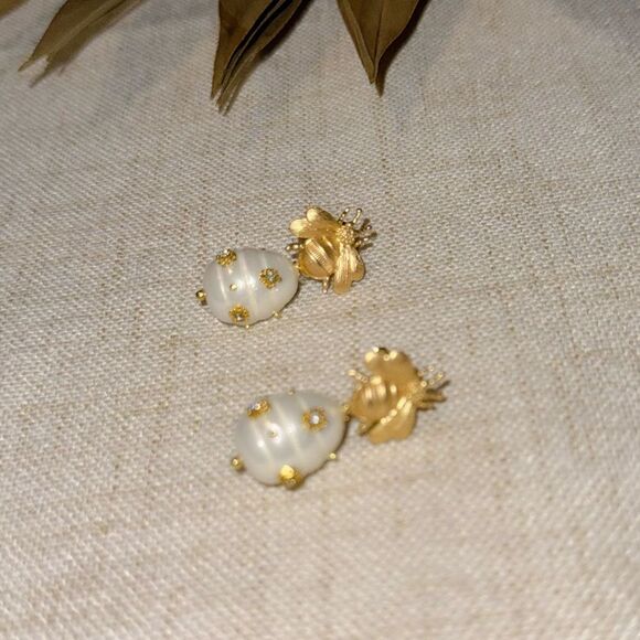 Boho pearl drop earrings M531 - Picture 2 of 5